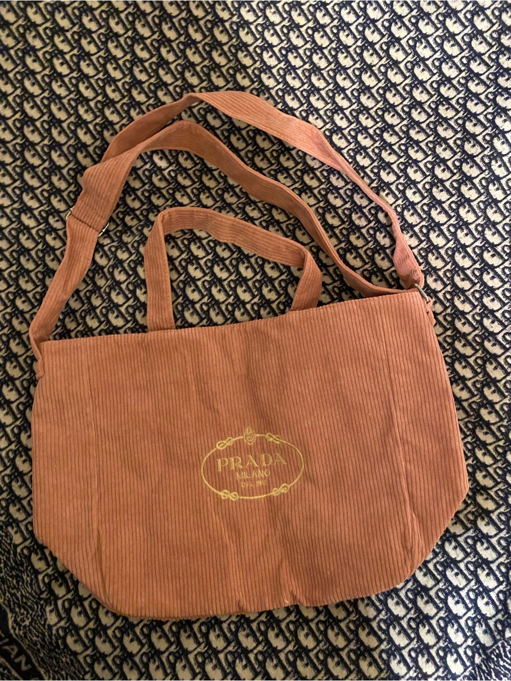 Corduroy Tote Bag in Dusty Pink